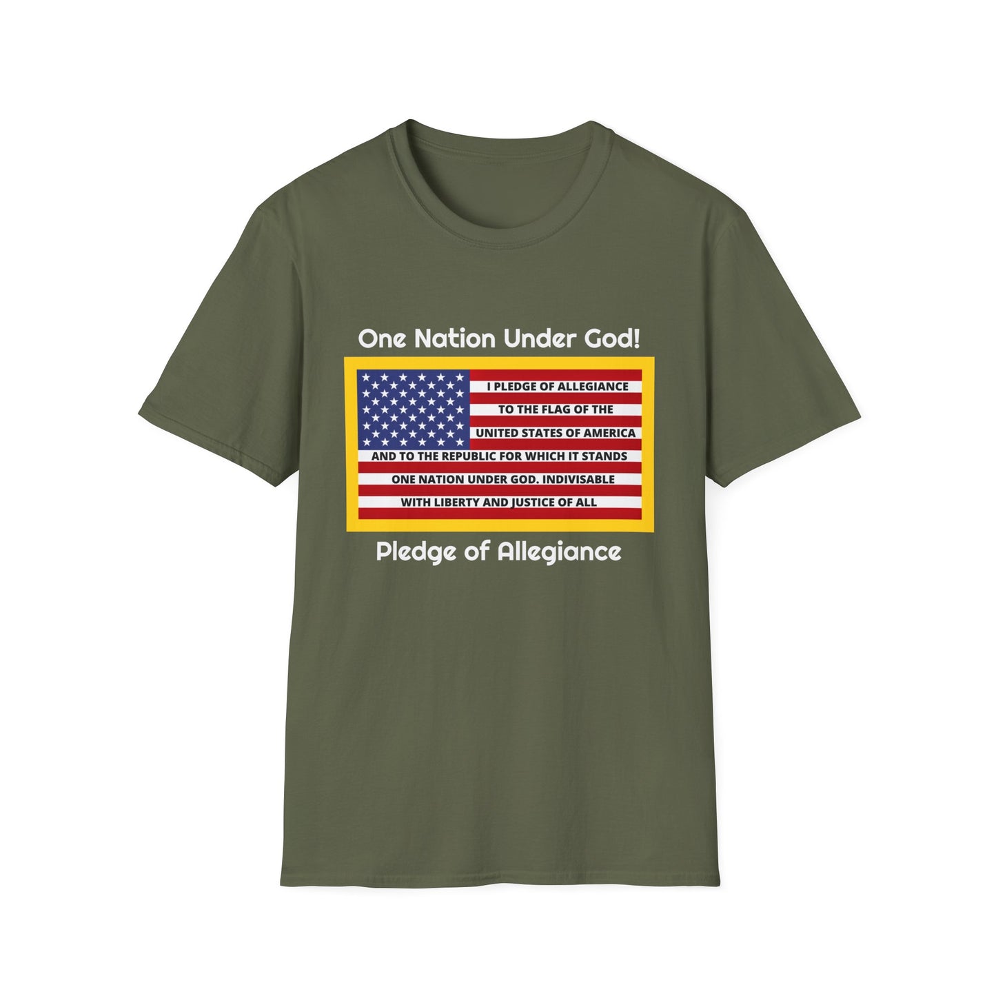 Pledge of Allegiance One Nation Under GOD! Unisex Softstyle T-Shirt