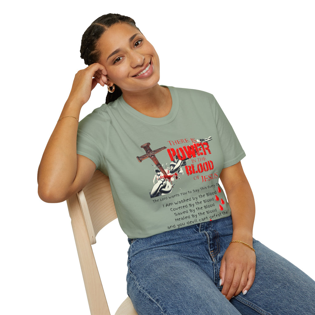 Jesus Blood Cross T-Shirt — "There Is Power In The Blood of Jesus" Christian Tee