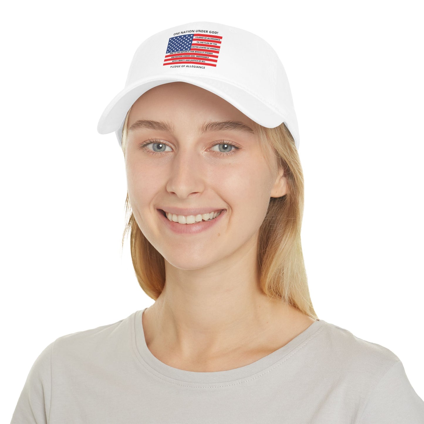 Pledge of Allegiance One Nation under GOD! Low Profile Baseball Cap