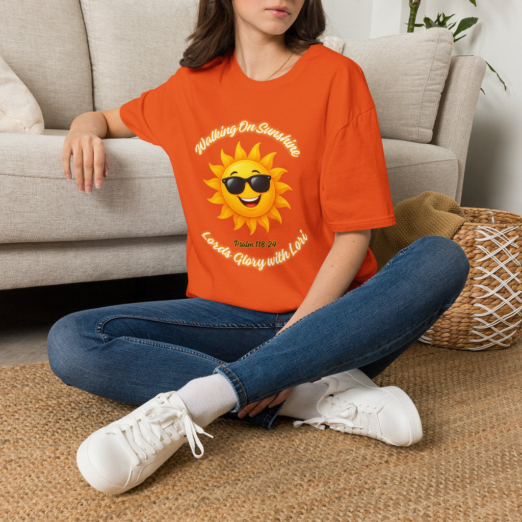 Sunshine Smiles T-Shirt — Sunglasses Sun with Psalm 118:24 Inspirational Tee