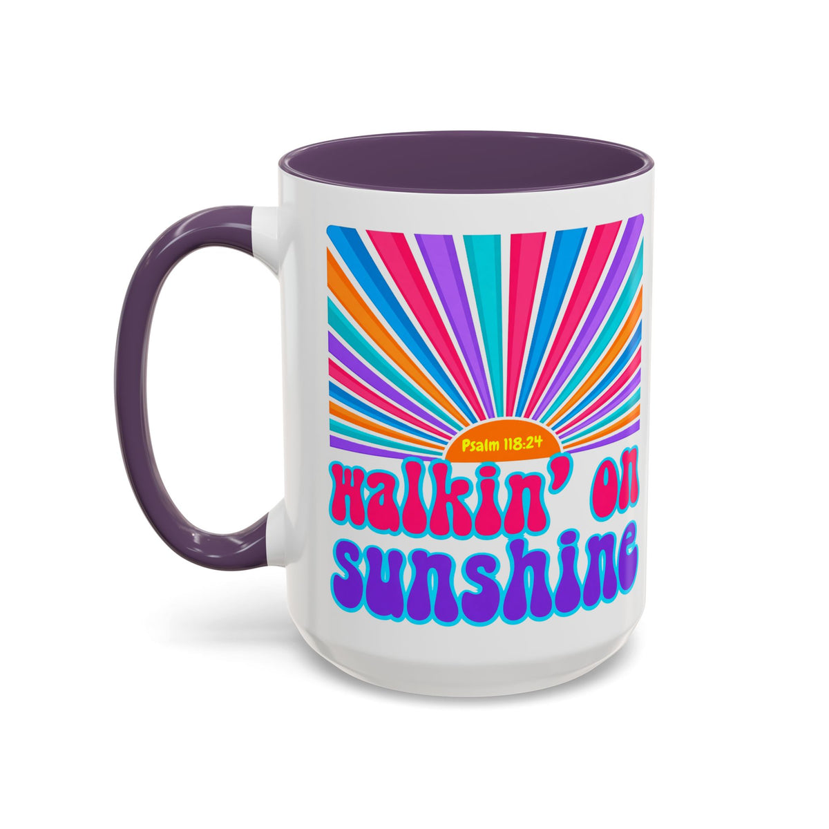 Coffee Mug — "Walkin' on Sunshine" Retro Psalm 118:24 Accent Mug