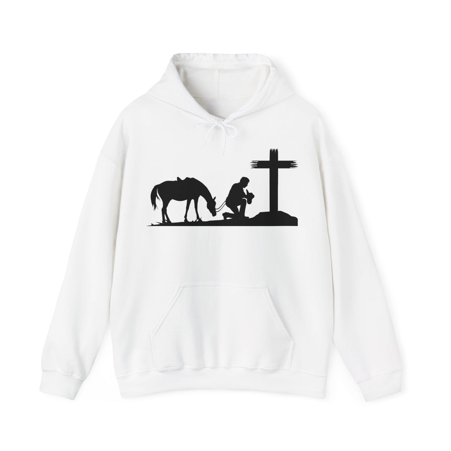 Real Men Pray Cowboys Front and Back Side Unisex Heavy Blend Hooded Sweatshirt