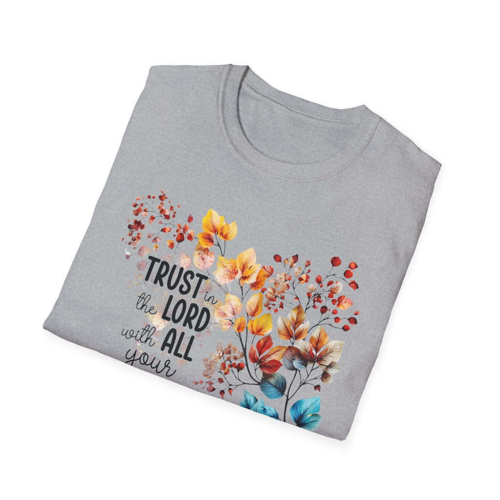 Trust the Lord with All Your Heart T-Shirt | Floral Scripture Design