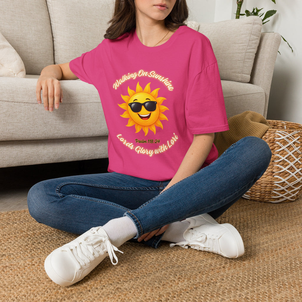 Sunshine Smiles T-Shirt — Sunglasses Sun with Psalm 118:24 Inspirational Tee
