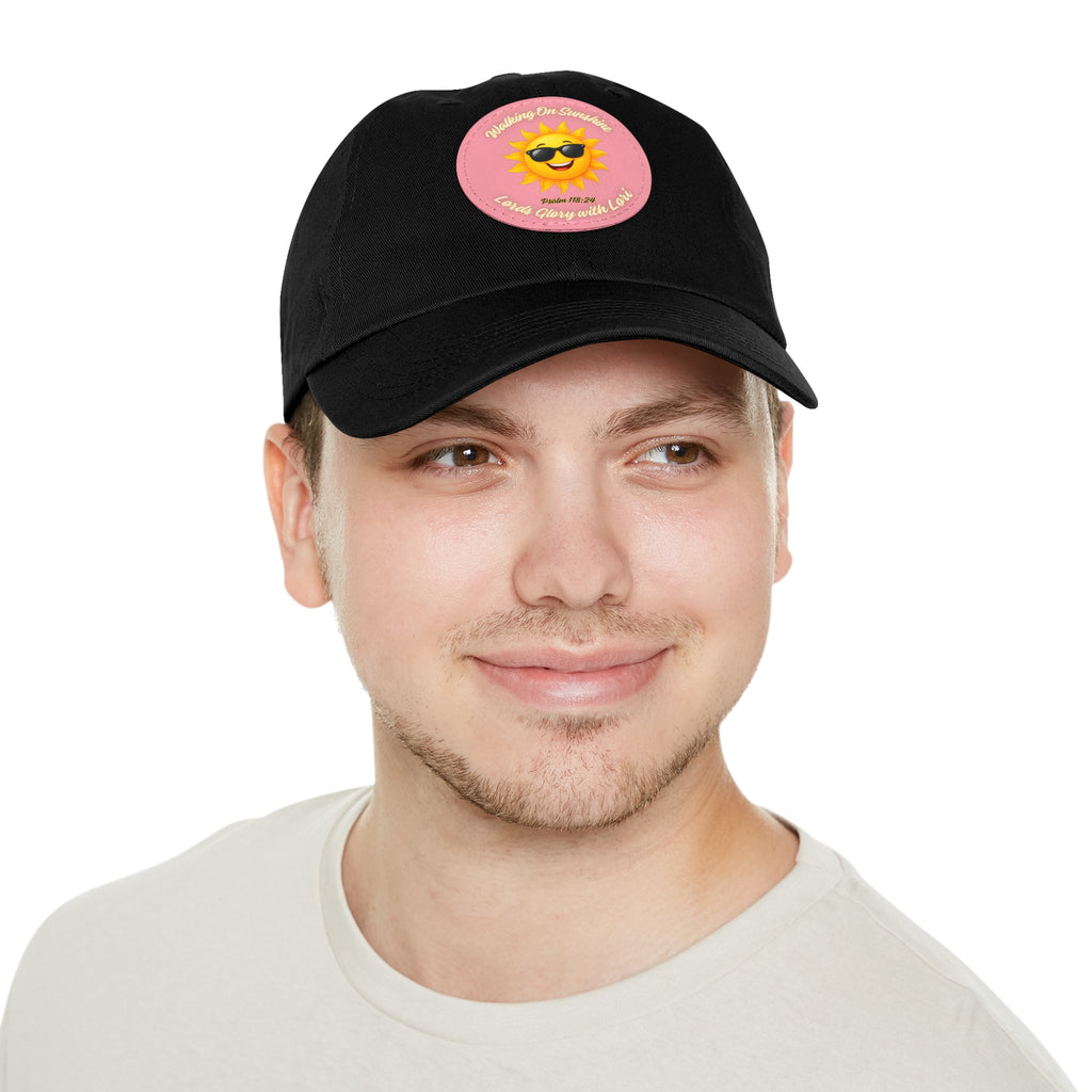 Sunshine Smiles Dad Hat — Round Leather Patch ‘Always Brighter’
