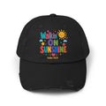 Distressed Cap — "Walkin' on Sunshine" Retro Sunshine Baseball Hat Psalm 118:24