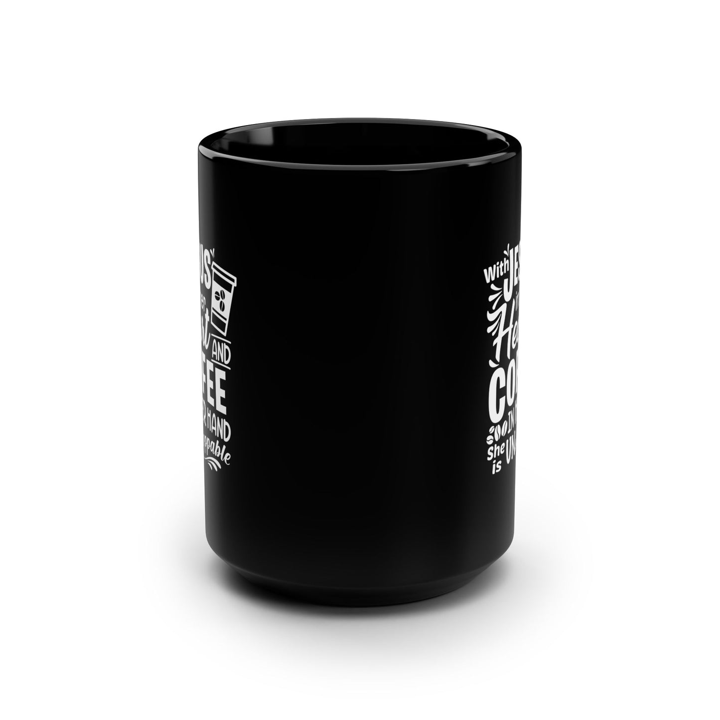 JESUS and Coffee - Black Mug 15oz