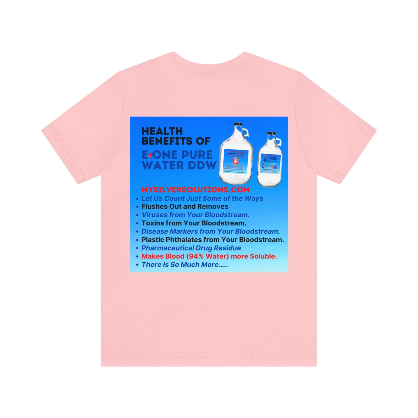 E 1 Pure Water DDW - MySilverSolutions.com - Unisex Jersey Short Sleeve Tee