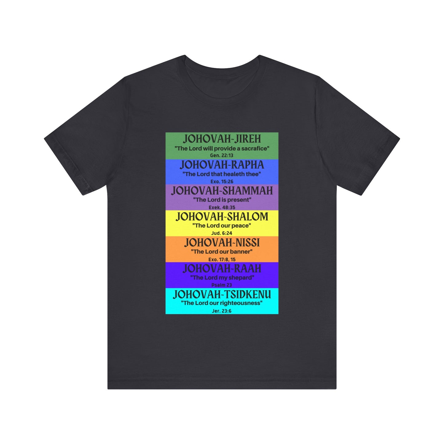 JEHOVAH's  names - Many Colors Unisex Jersey Short Sleeve Tee