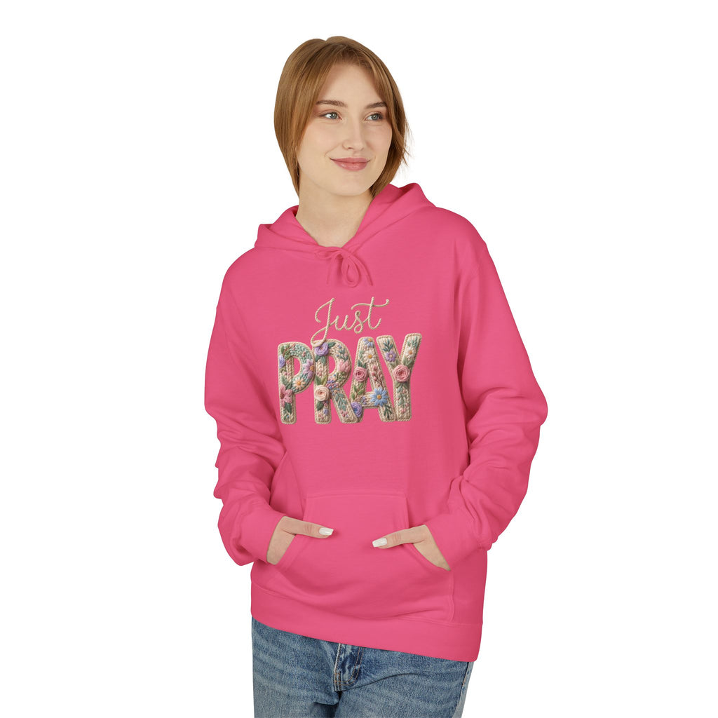 Just Pray floral letters Hoodie | Faith Christian sweatshirt design