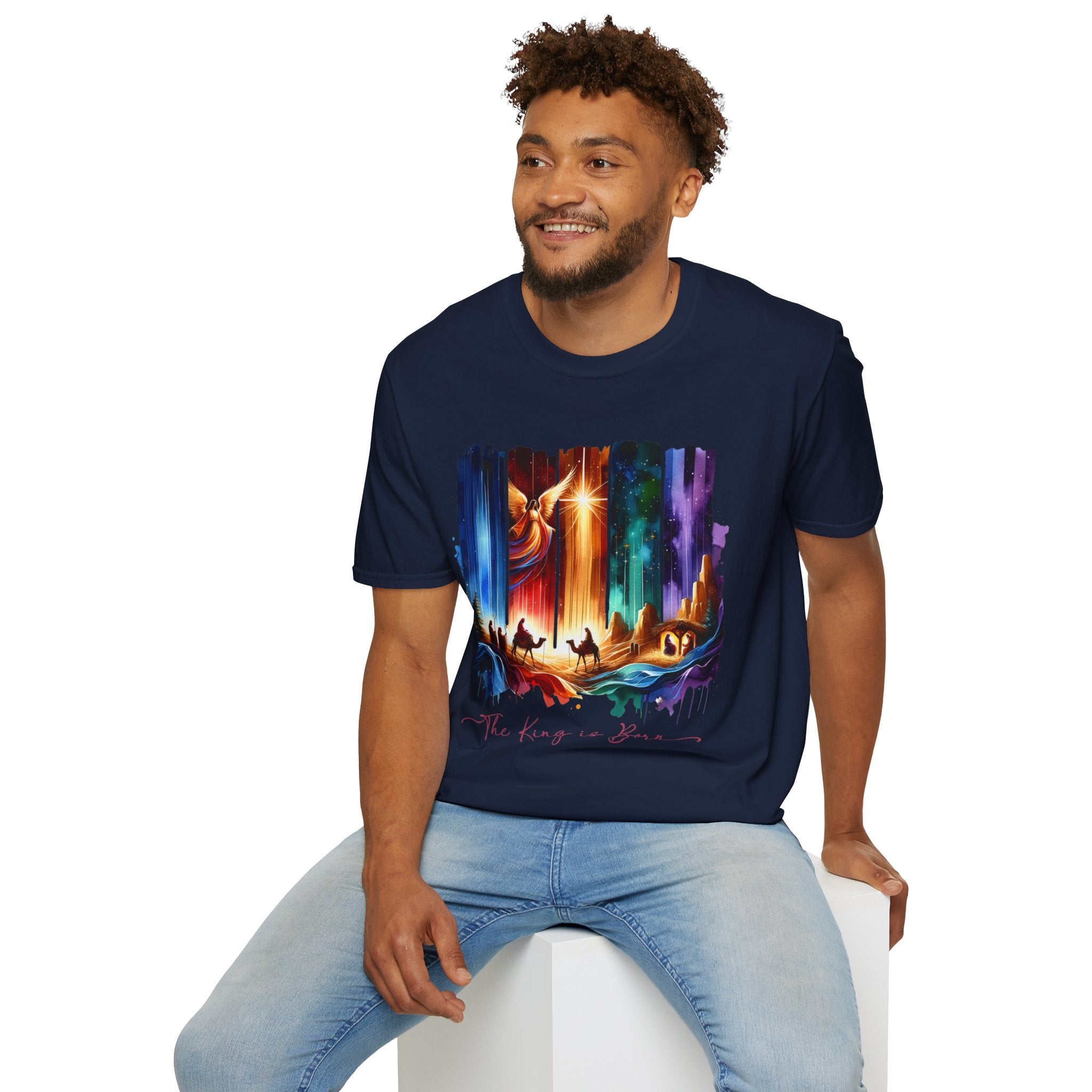 Vibrant Fantasy T-Shirt, Colorful Graphic Tee, Unisex Art Shirt, Great Gift for Fans, Unique Casual Wear, The King is Born Shirt