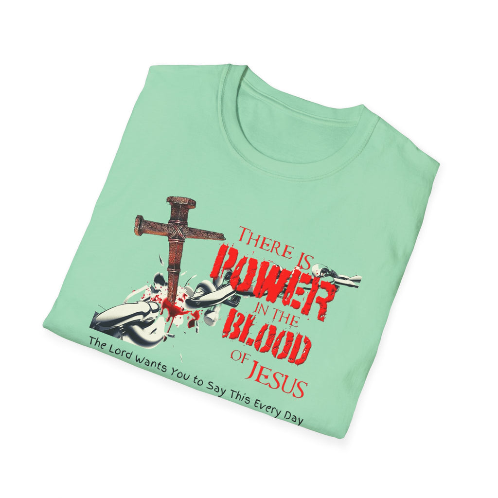 Jesus Blood Cross T-Shirt — "There Is Power In The Blood of Jesus" Christian Tee