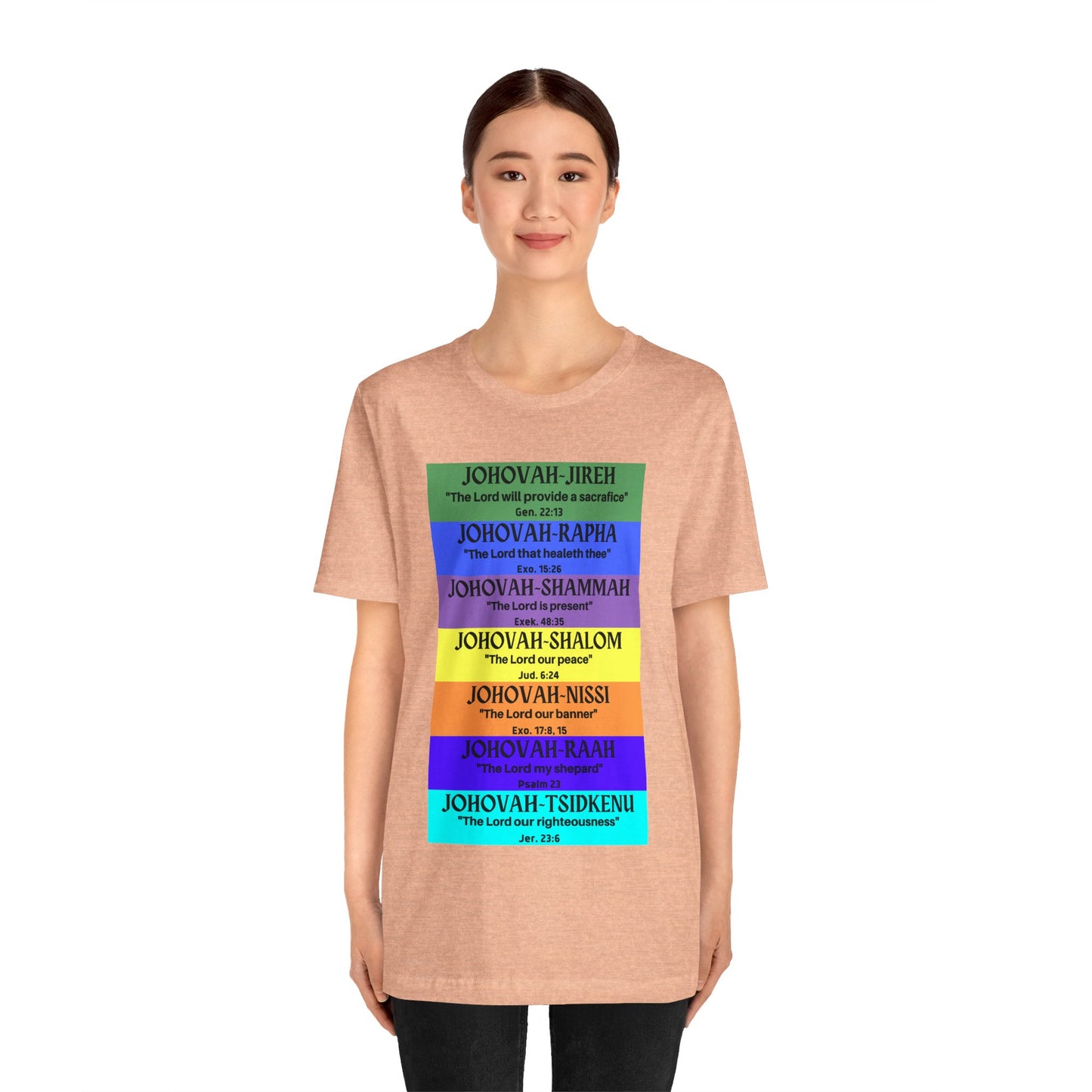 JEHOVAH's  names - Many Colors Unisex Jersey Short Sleeve Tee