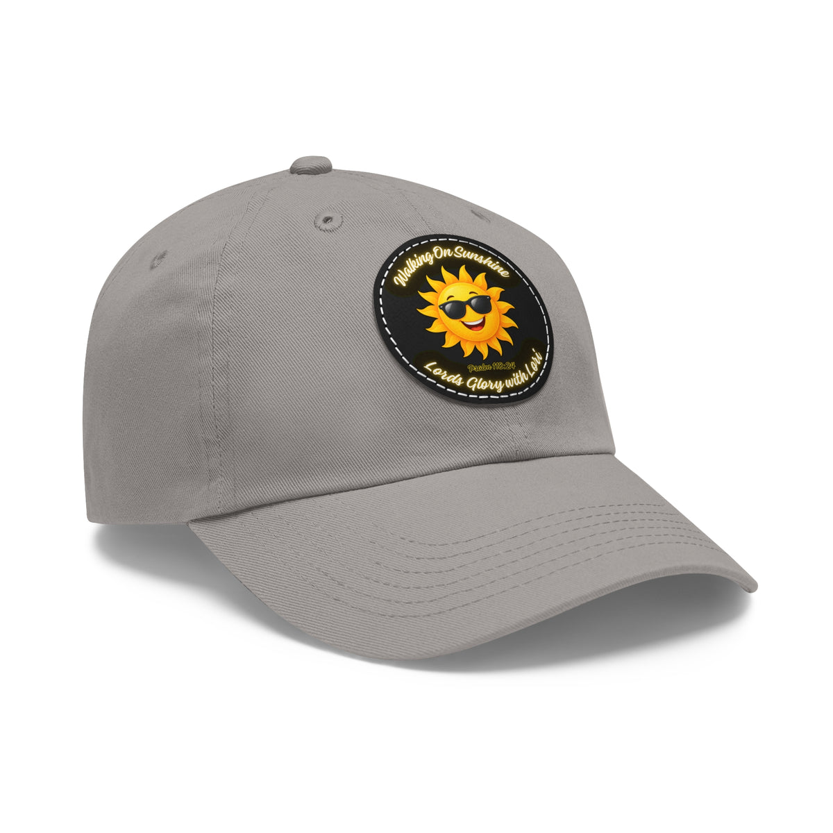 Sunshine Smiles Dad Hat — Round Leather Patch ‘Always Brighter’