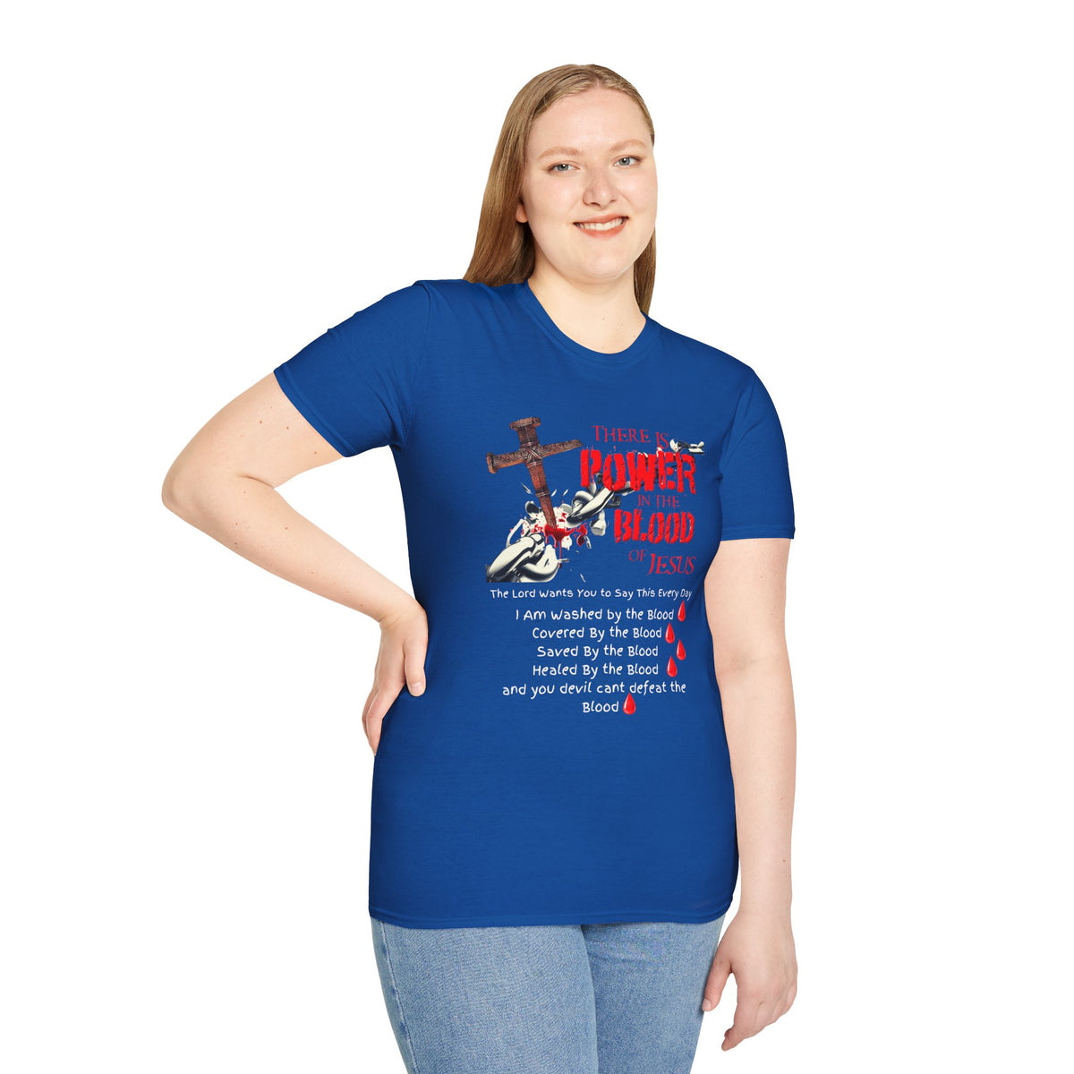 There's Power in the Blood of Jesus T-Shirt — Christian Cross Faith Shirt (Washed by the Blood)
