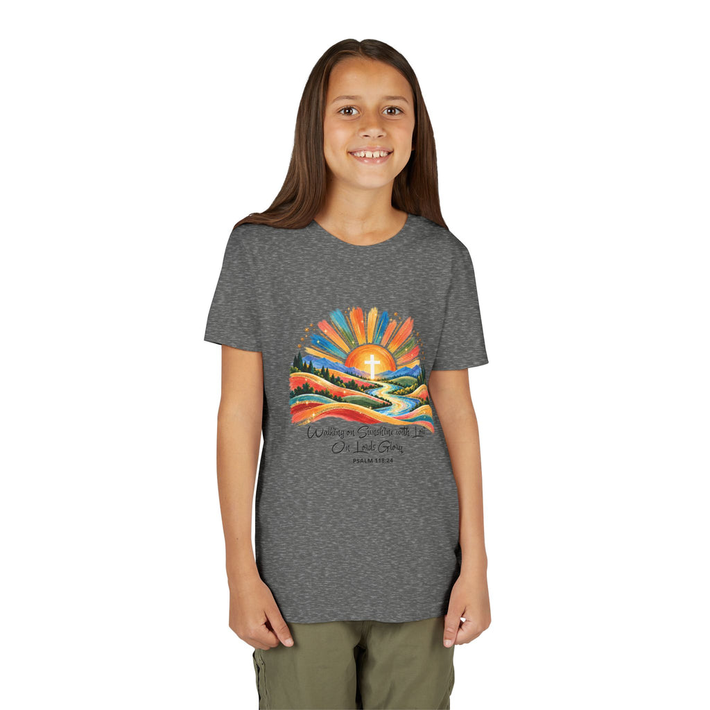 Youth Short Sleeve Tee – Walking On Sunshine with Lords Glory Design