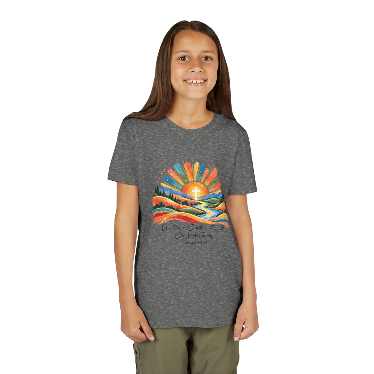 Youth Short Sleeve Tee – Walking On Sunshine with Lords Glory Design