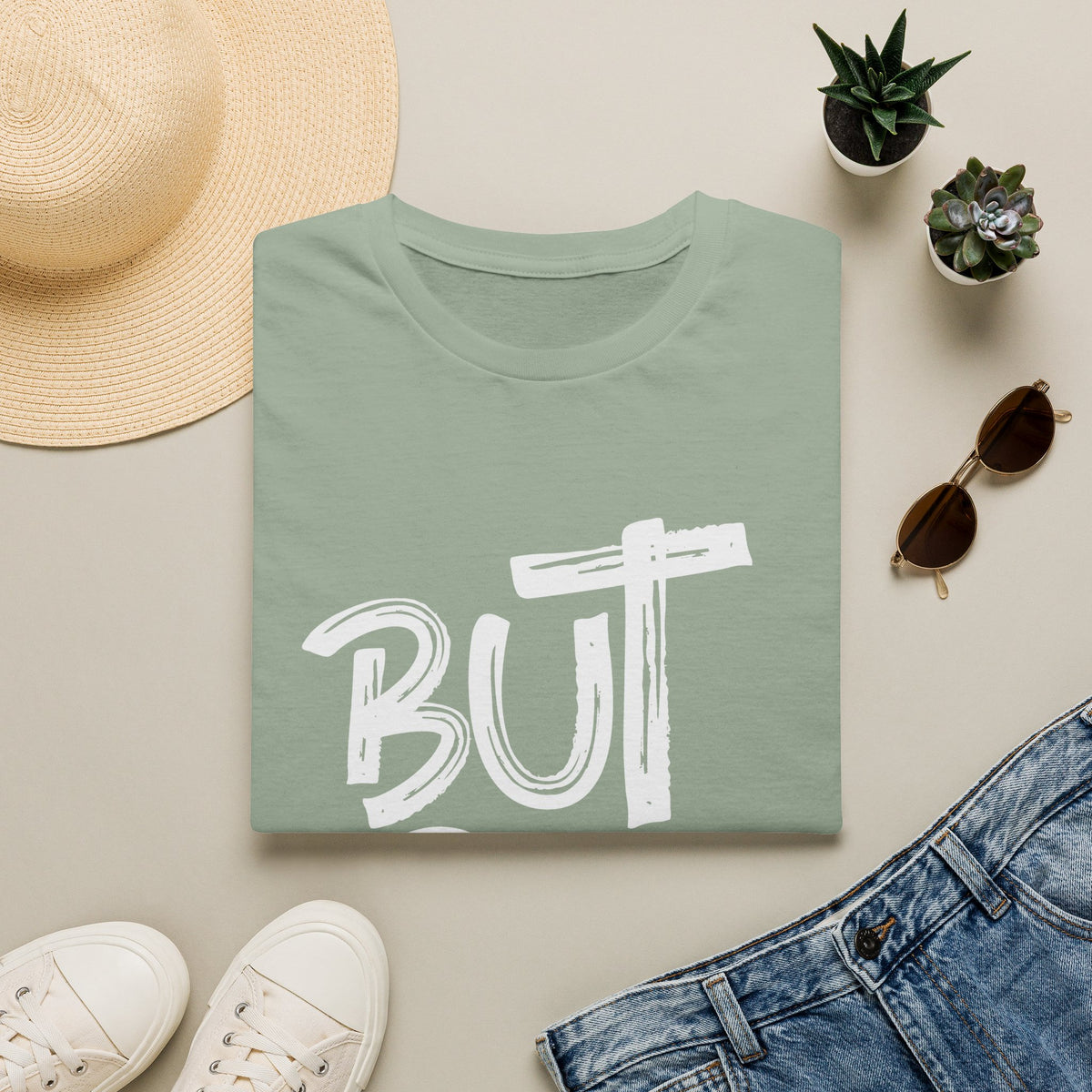 But GOD - Mens and Womans  Softstyle T-Shirt