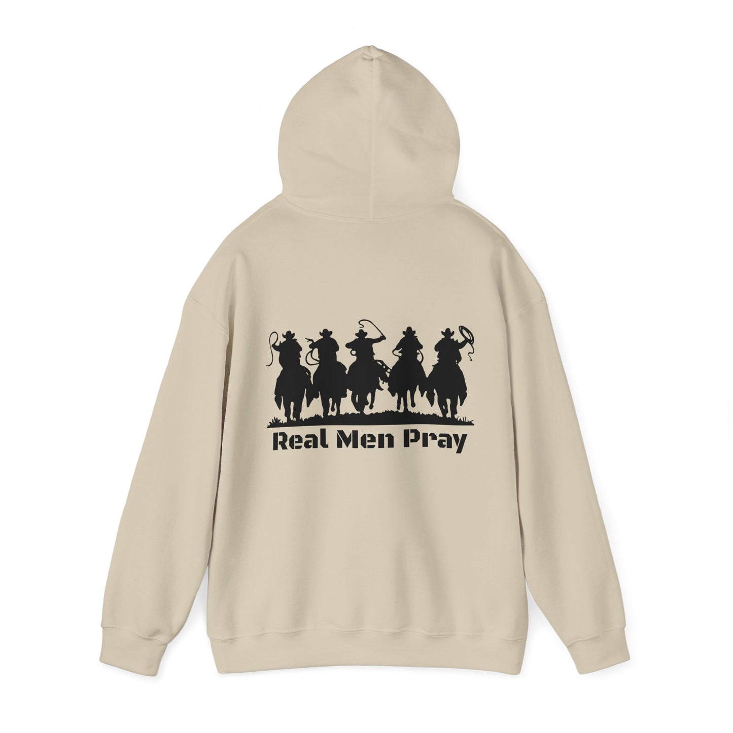 Real Men Pray Cowboys Front and Back Side Unisex Heavy Blend Hooded Sweatshirt