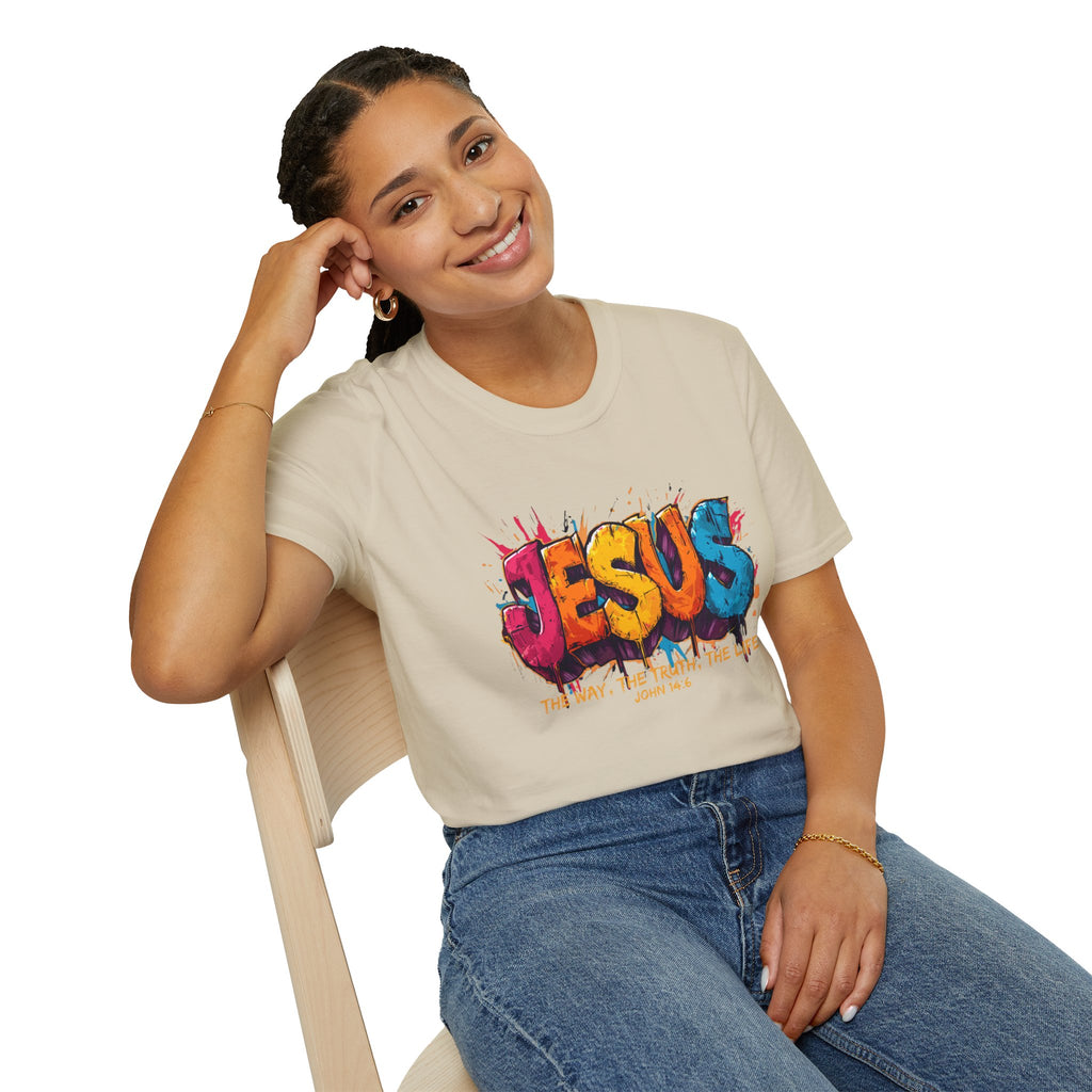 JESUS  Splash T-Shirt | Colorful Street Art Christian Tee