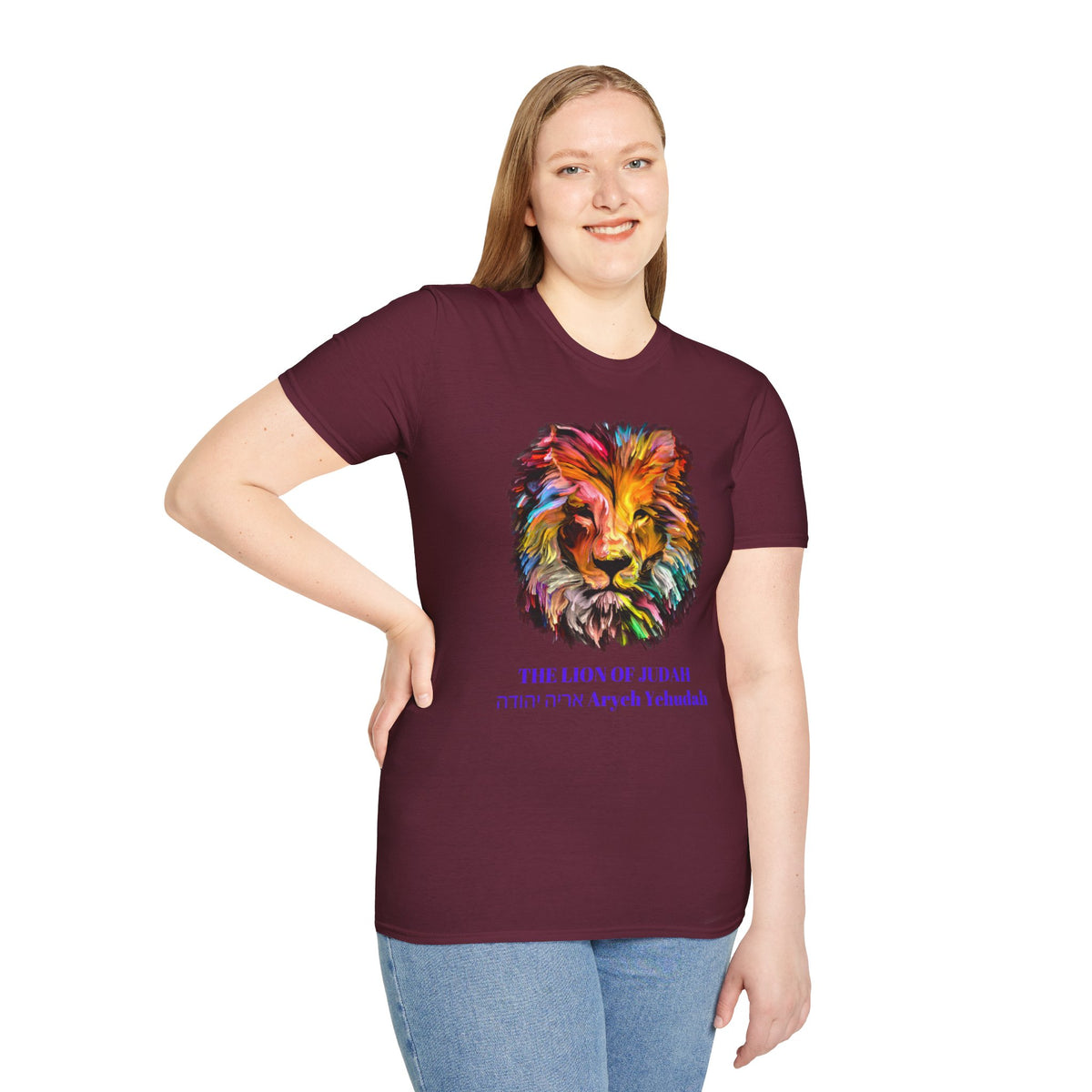 Lion of Judah Colorful Lion T-Shirt — "The Lion of Judah / Aryeh Yehudah" Graphic Tee