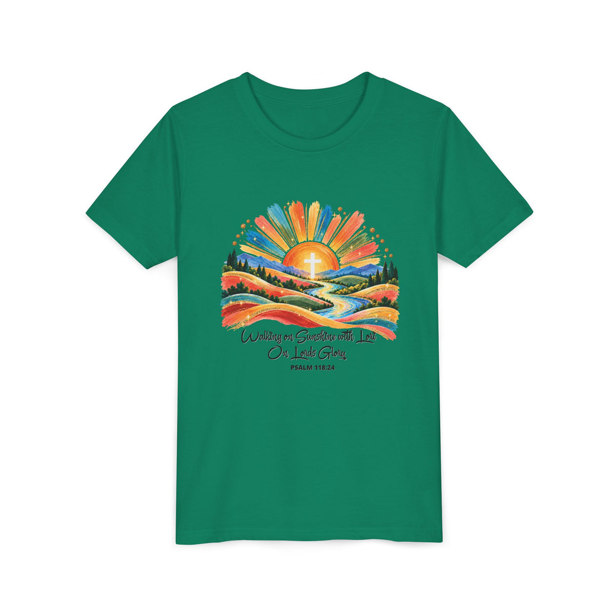 Youth Short Sleeve Tee – Walking On Sunshine with Lords Glory Design