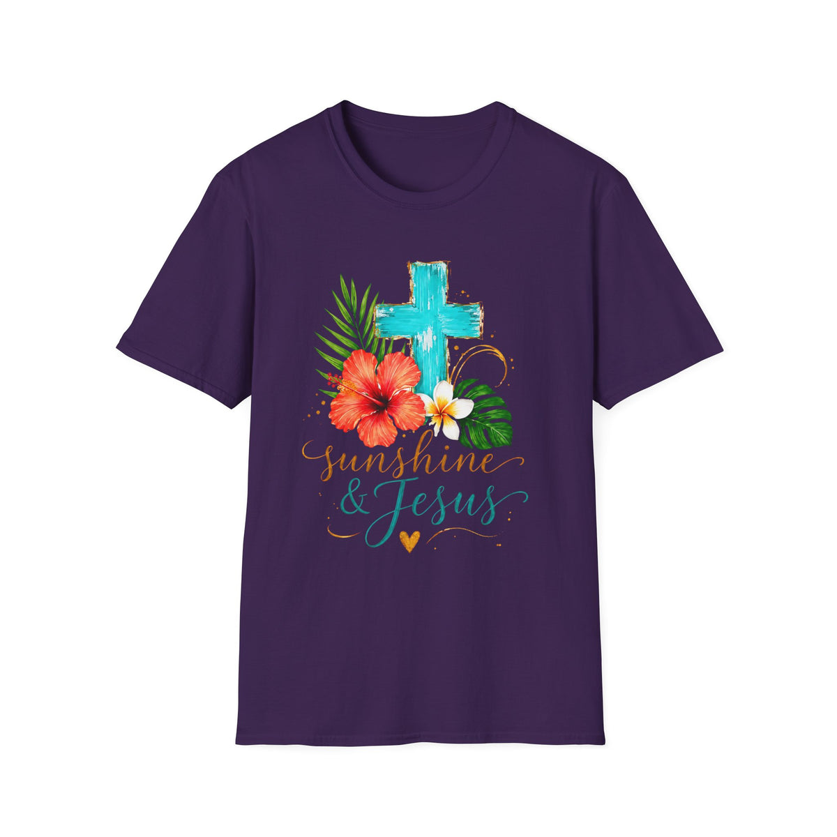 Sunshine & Jesus T-Shirt — Tropical Cross Christian Tee
