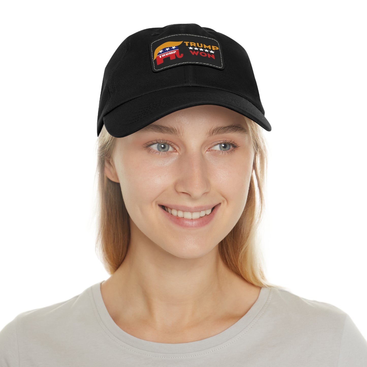 Trump Won Mom and Dad Hat with Leather Patch (Rectangle)