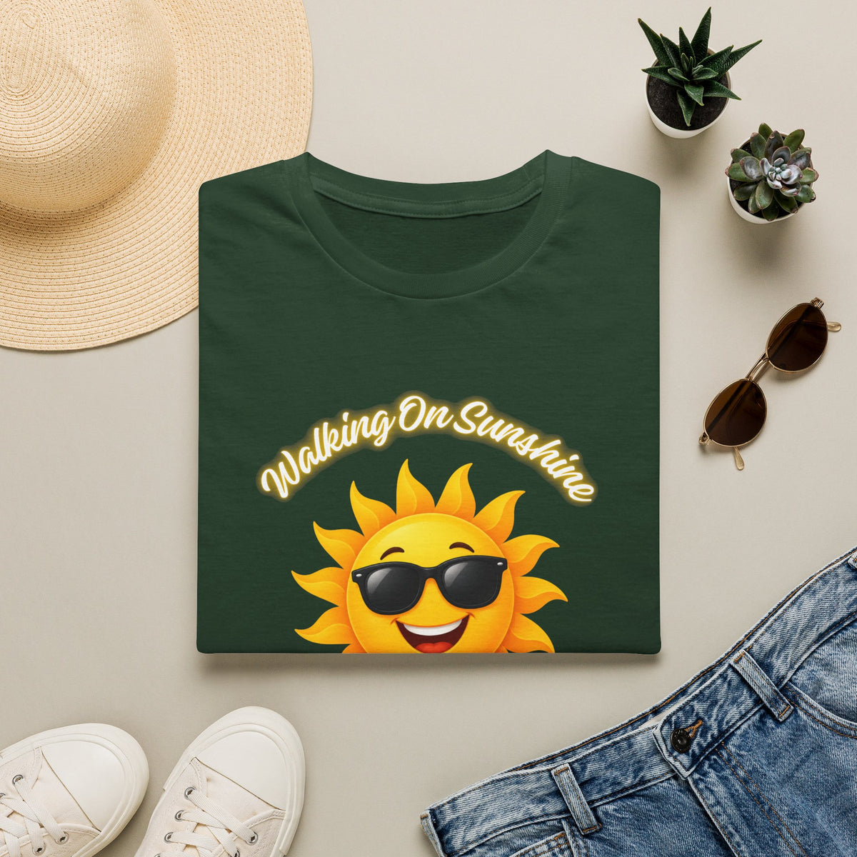 Sunshine Smiles T-Shirt — Sunglasses Sun with Psalm 118:24 Inspirational Tee