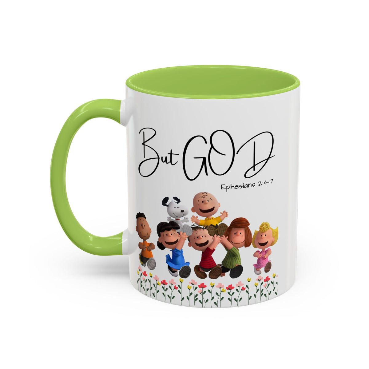 But God Scripture Coffee Mug — Genesis 50:20 Inspirational Heart Accent Mug (11/15oz)