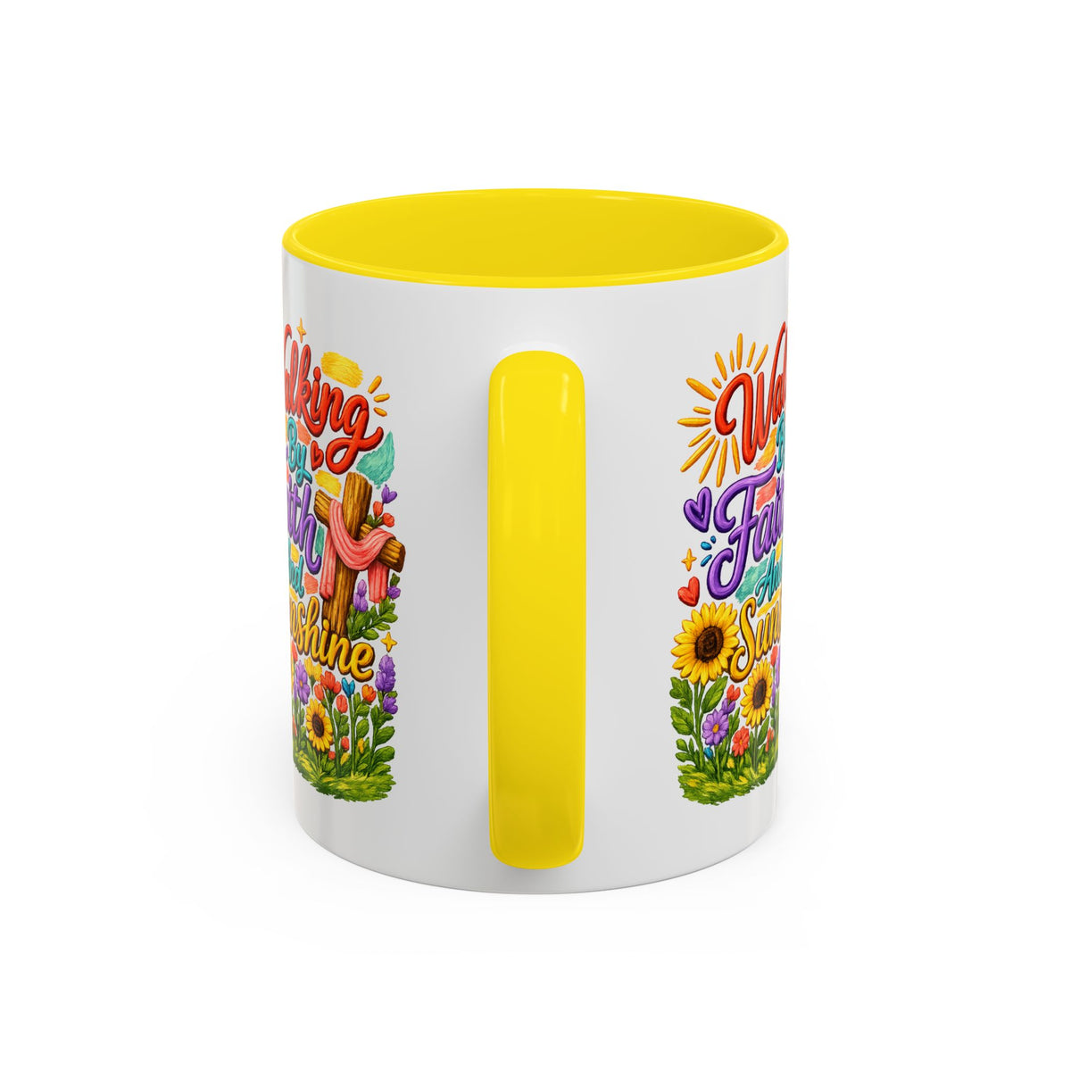 Walking by Faith and Sunshine Inspirational Coffee Mug