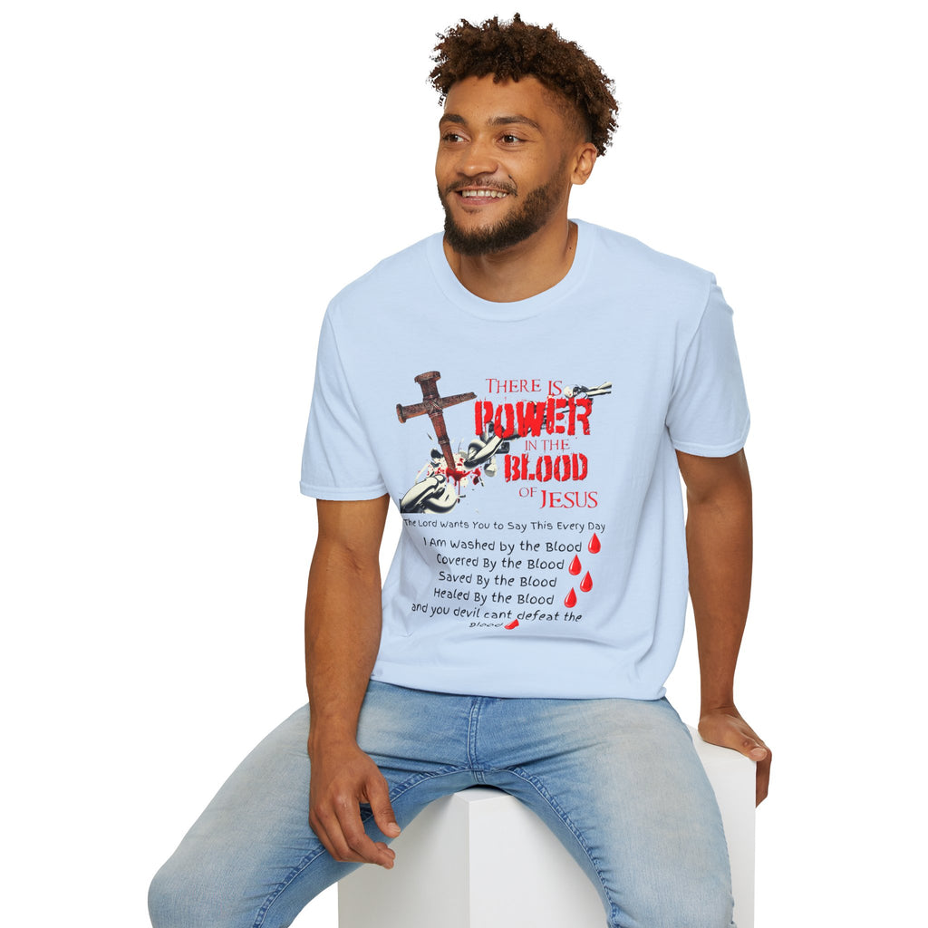Jesus Blood Cross T-Shirt — "There Is Power In The Blood of Jesus" Christian Tee