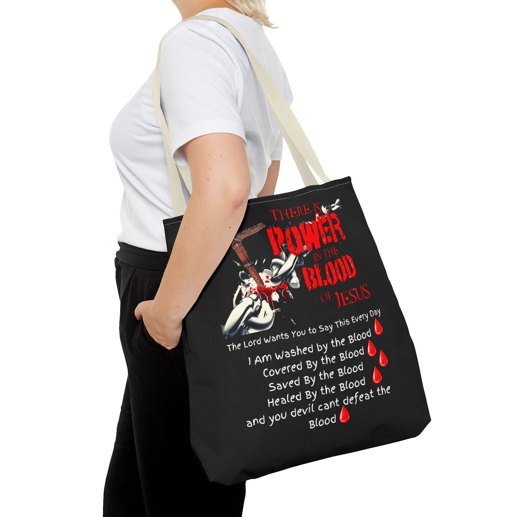 Tote — "The Power of the Blood of Jesus" Inspirational Christian Tote Bag
