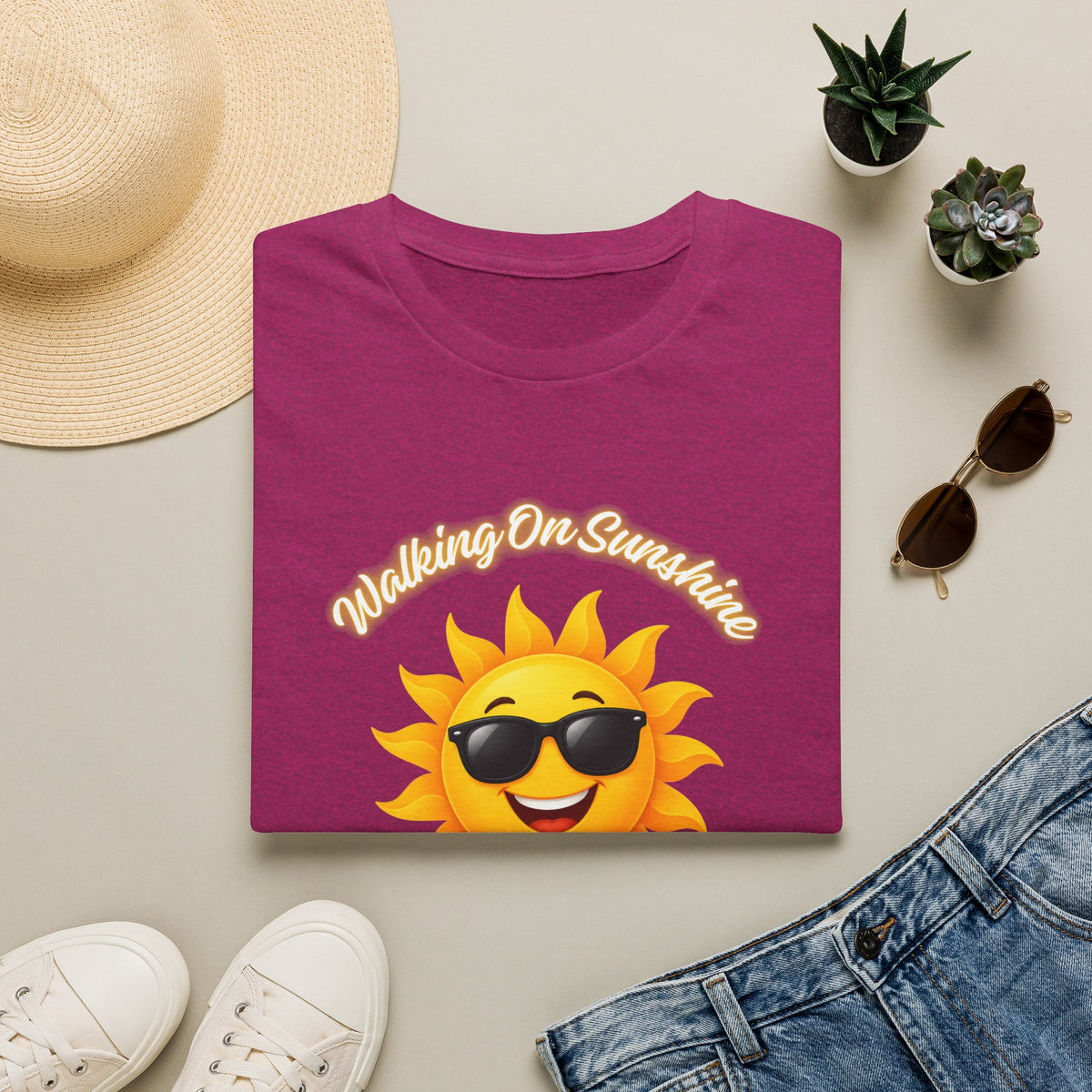 Sunshine Smiles T-Shirt — Sunglasses Sun with Psalm 118:24 Inspirational Tee