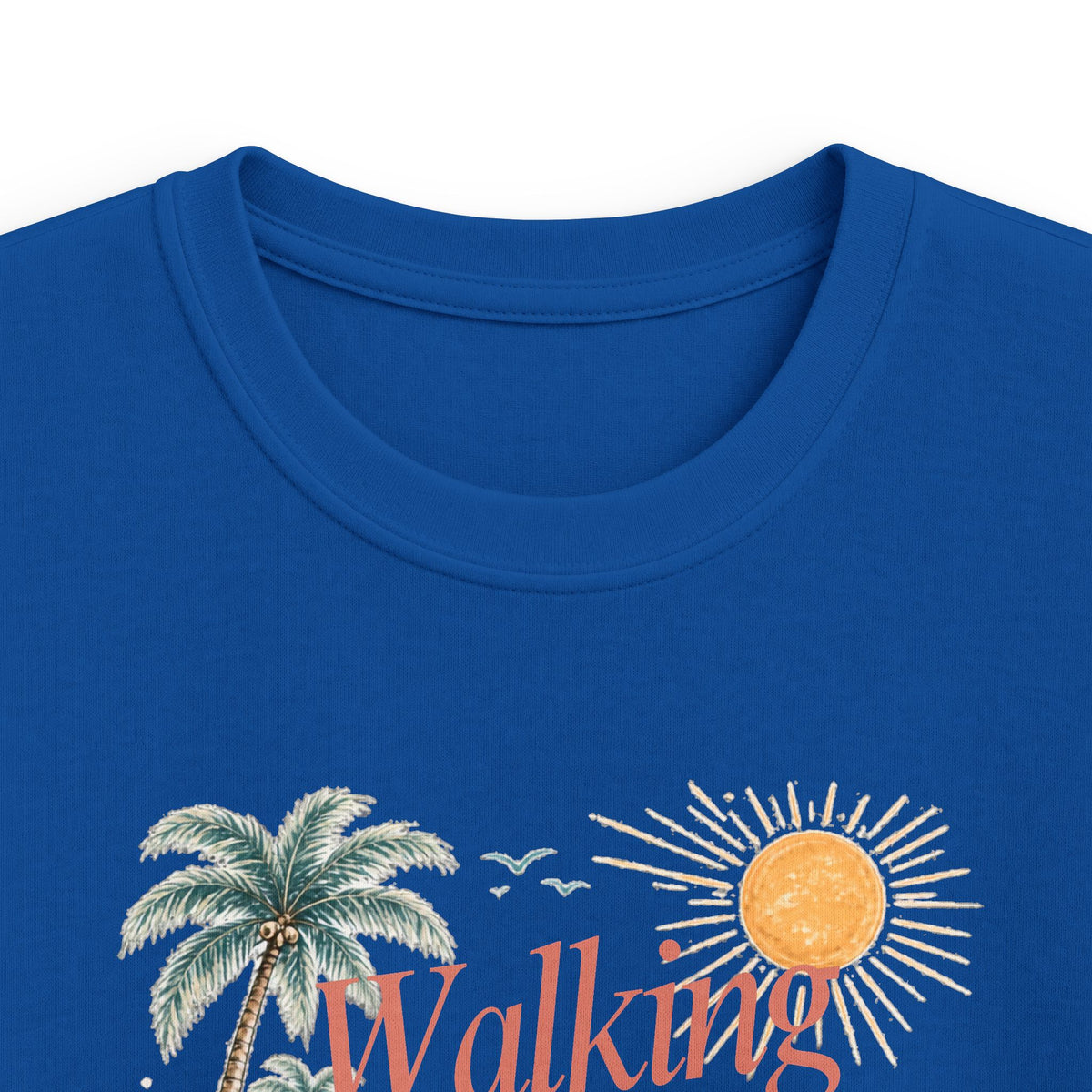 Kids Tee — "Walking in Sunshine" Floral Palm Beach Christian T‑Shirt (Psalm 118:24)