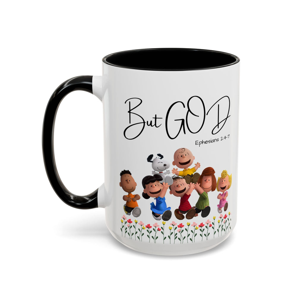 But God Scripture Coffee Mug — Genesis 50:20 Inspirational Heart Accent Mug (11/15oz)