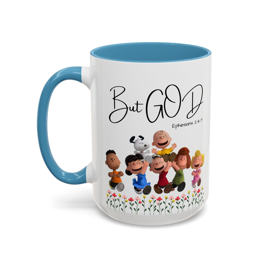But God Scripture Coffee Mug — Genesis 50:20 Inspirational Heart Accent Mug (11/15oz)