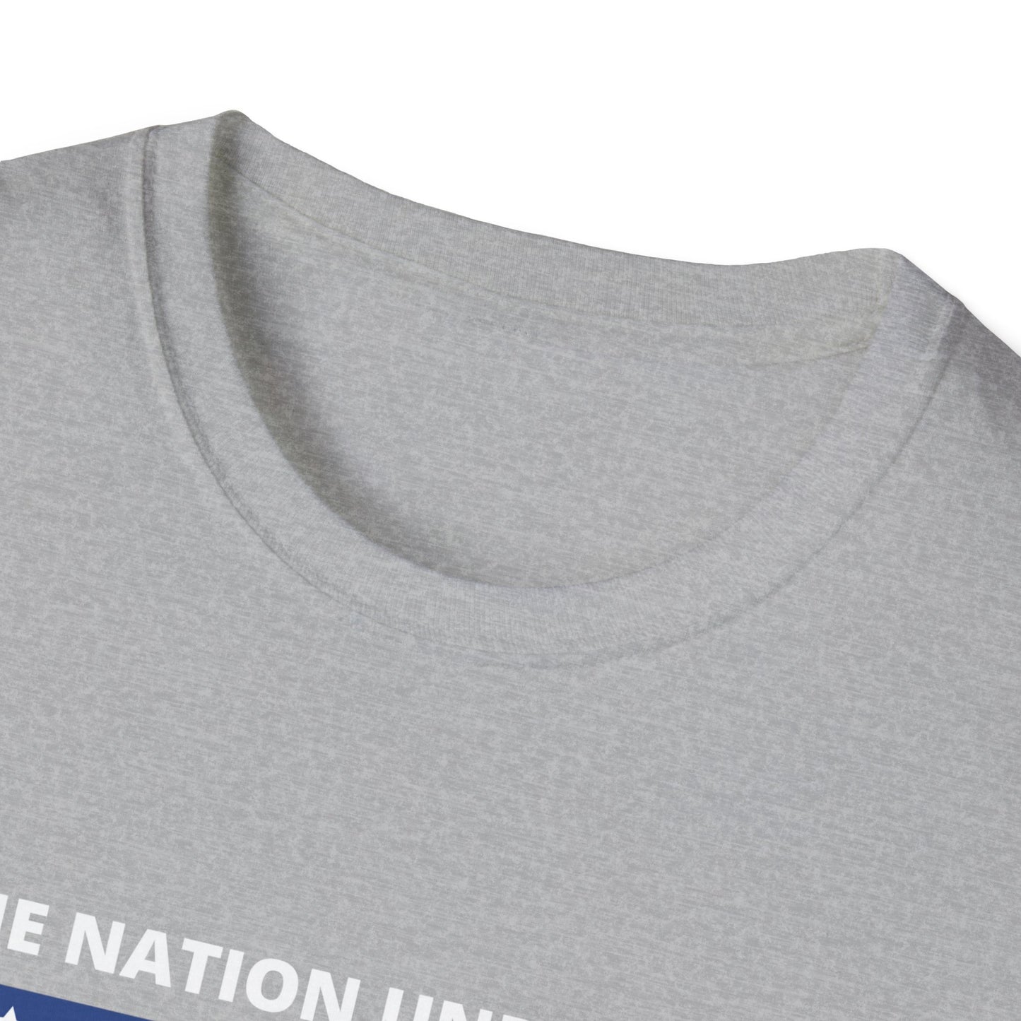 One Nation Under GOD Pledge of Allegiance (Front) BibleClothes.com (Back) Unisex Softstyle T-Shirt