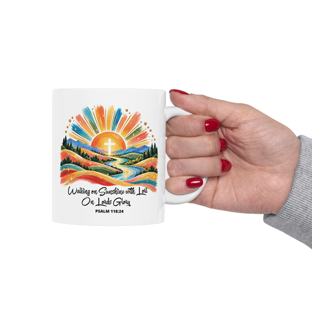 Walking On Sunshine with Lori on Lords Glory - Colorful Mountain Landscape Ceramic Mug