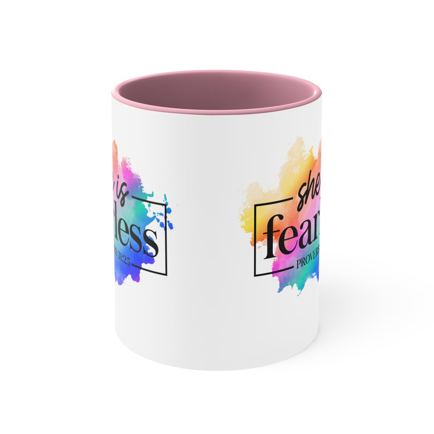 SHE IS FEARLESS - 5 Colors Accent Coffee Mug, 11oz