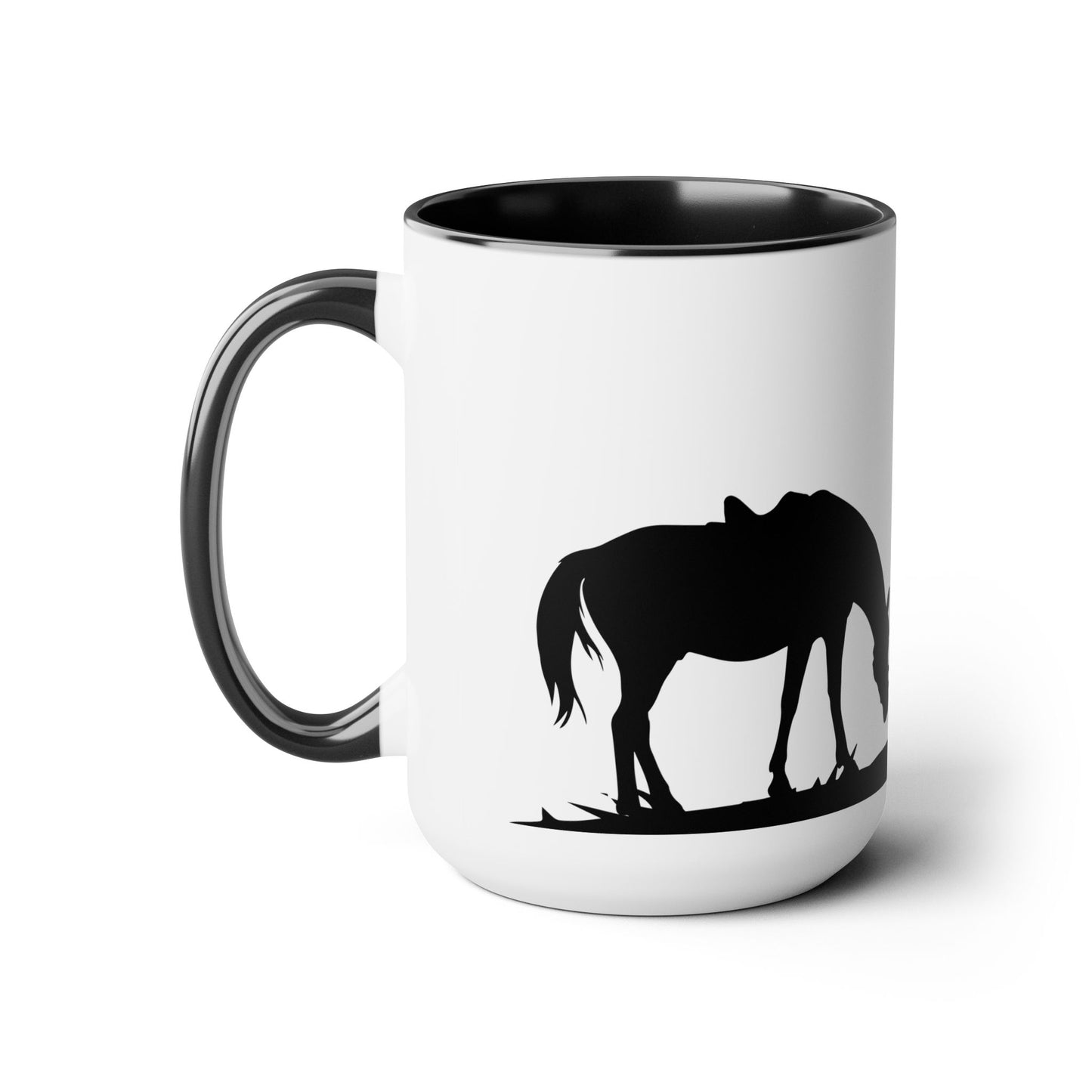 Cowboy Praying to GOD Two-Tone Coffee Mugs, 15oz