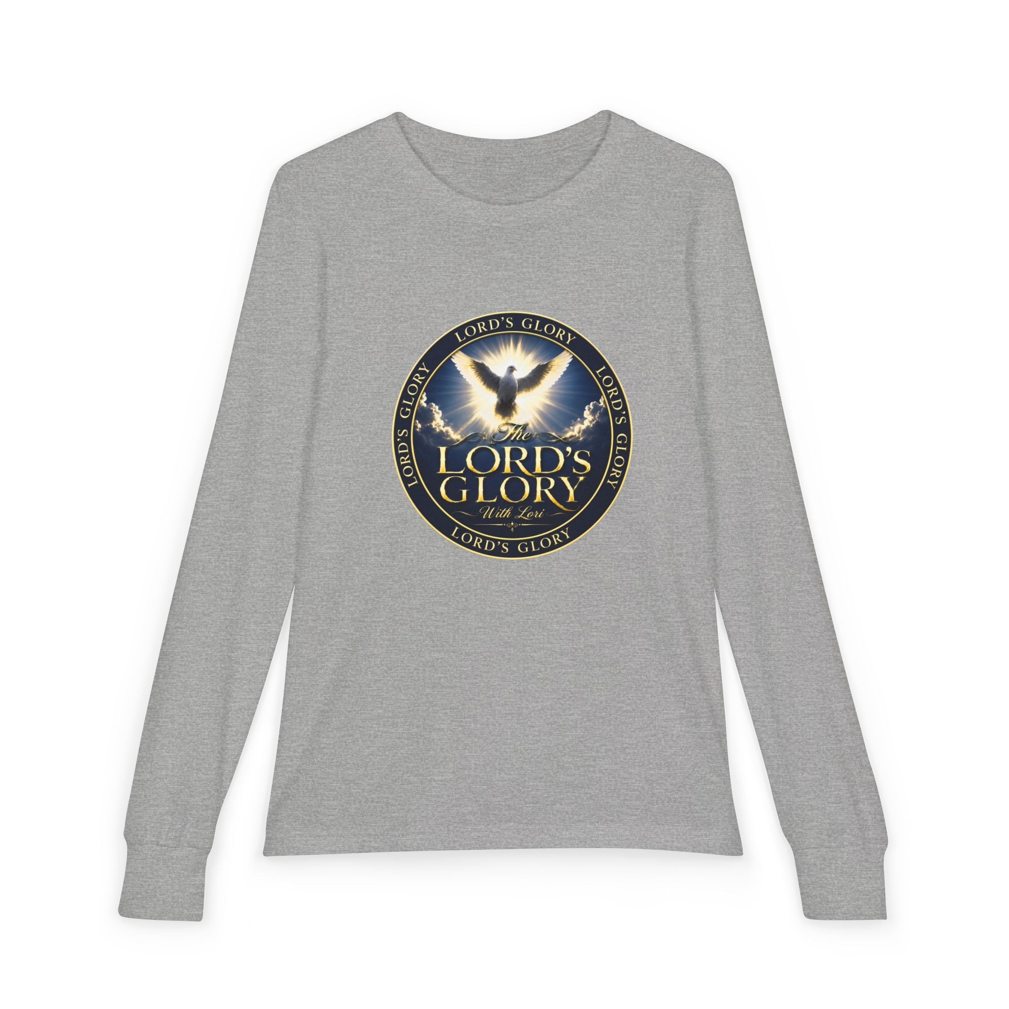 Youth Long Sleeve Tee - "Lord's Glory with Lori" Christian Dove Graphic