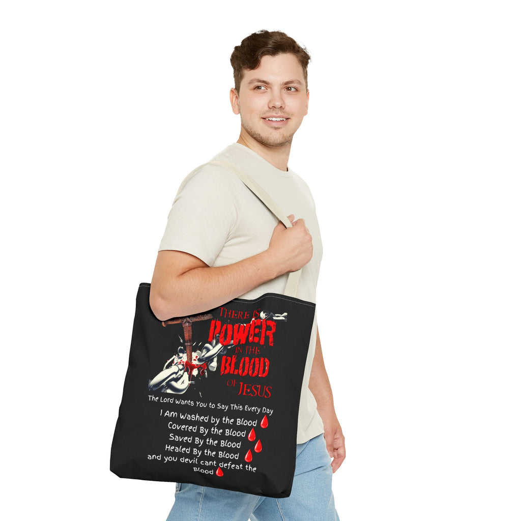 Tote — "The Power of the Blood of Jesus" Inspirational Christian Tote Bag