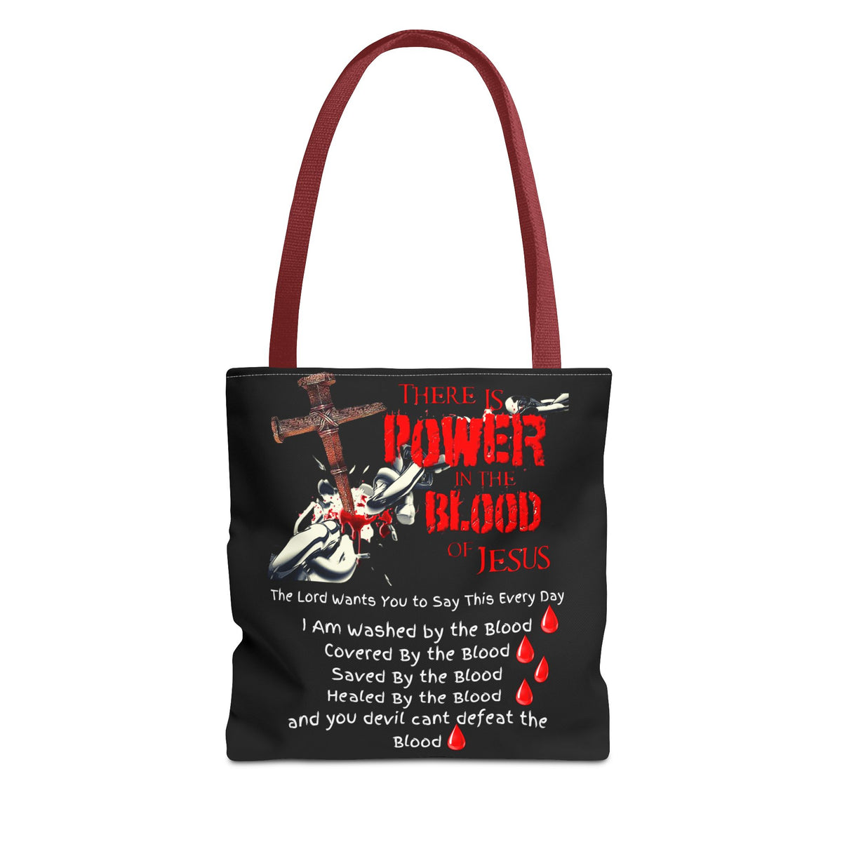 Tote — "The Power of the Blood of Jesus" Inspirational Christian Tote Bag