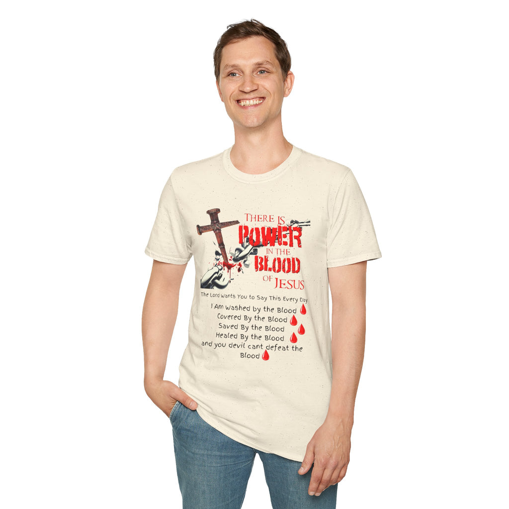 Jesus Blood Cross T-Shirt — "There Is Power In The Blood of Jesus" Christian Tee