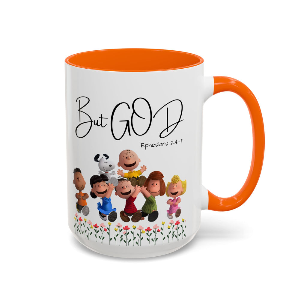 But God Scripture Coffee Mug — Genesis 50:20 Inspirational Heart Accent Mug (11/15oz)