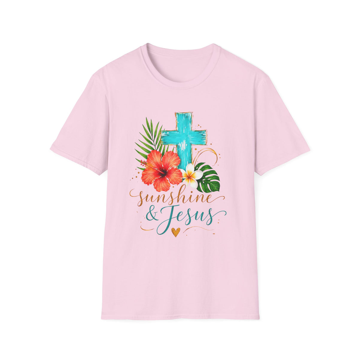 Sunshine & Jesus T-Shirt — Tropical Cross Christian Tee