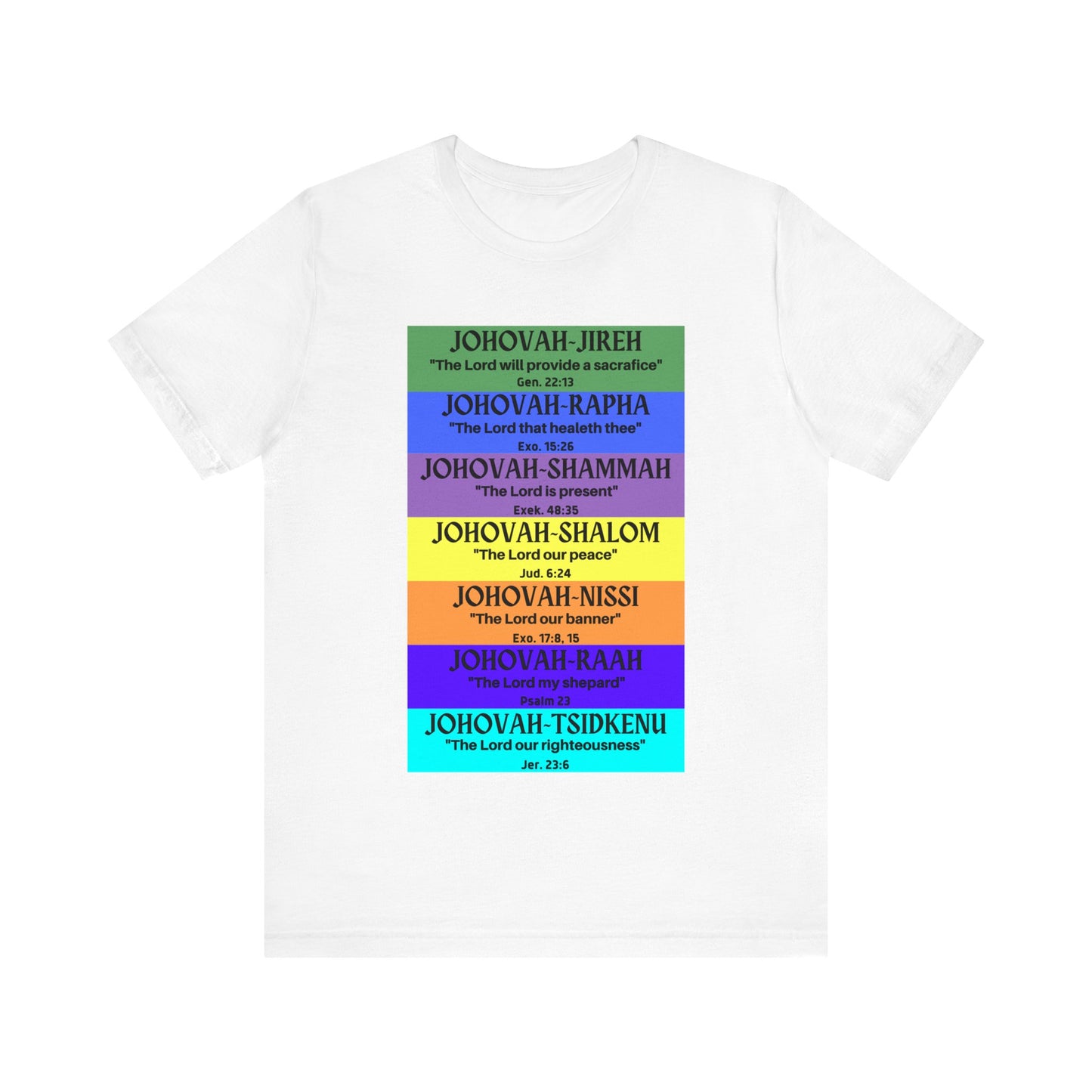 JEHOVAH's  names - Many Colors Unisex Jersey Short Sleeve Tee