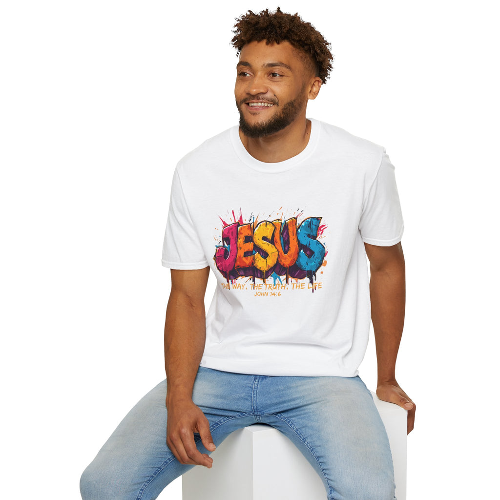 JESUS  Splash T-Shirt | Colorful Street Art Christian Tee
