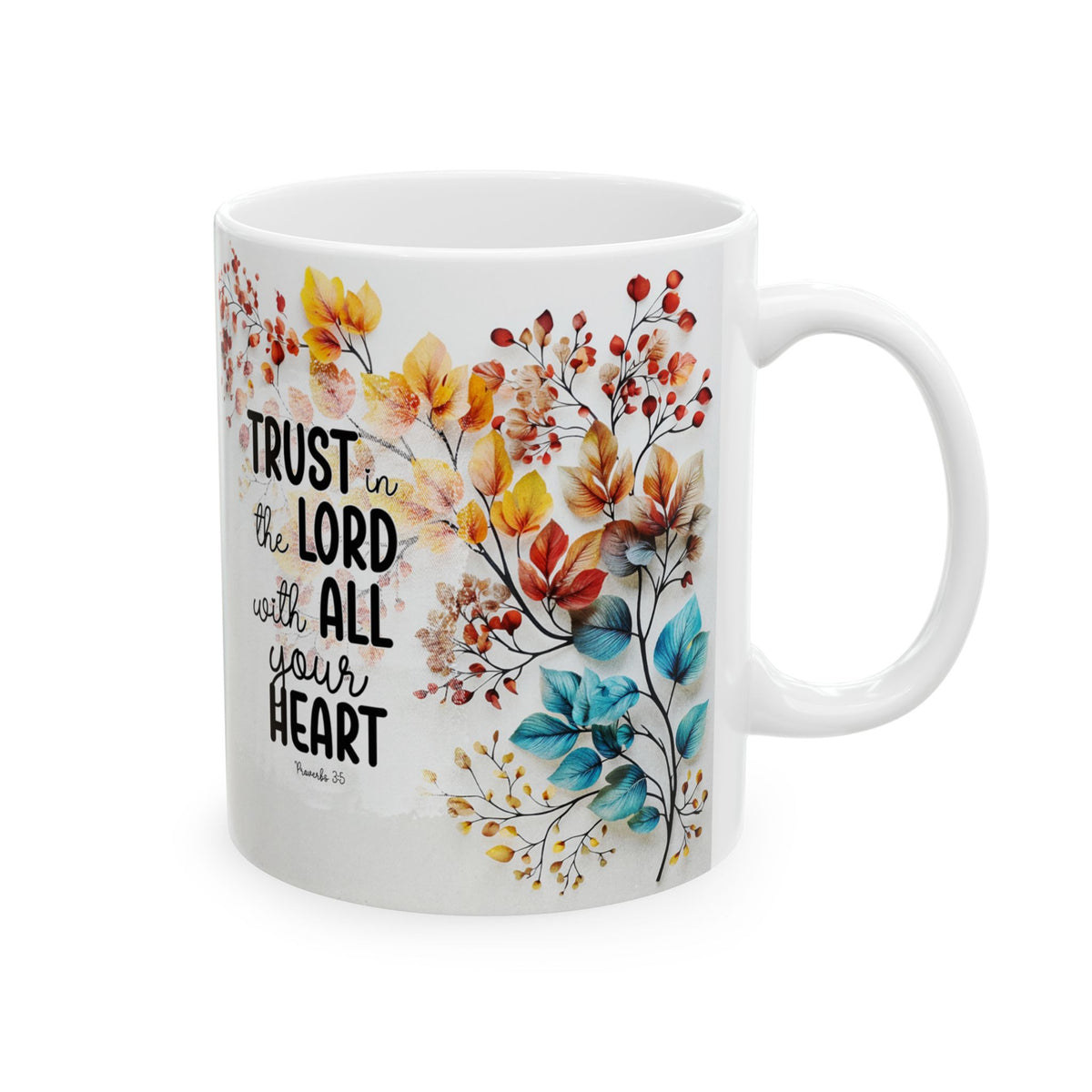 Trust in the Lord Scripture Mug | Floral Faith Coffee Cup